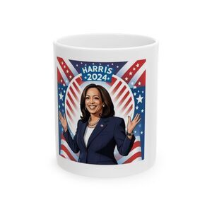 Kamala Harris 2024 President Mug - 11oz Ceramic Cup - Campaign Gift for Democrat